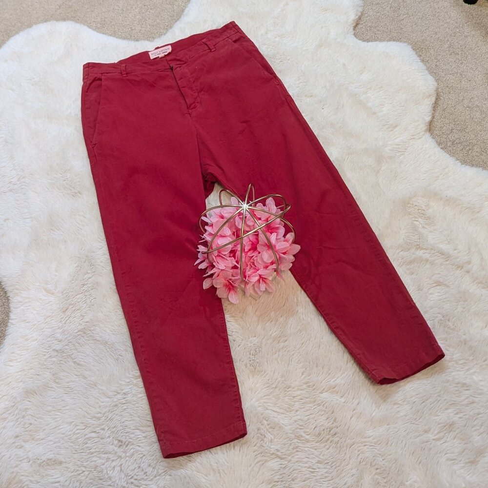 Nili Lotan Cropped Pants Women’s Size 2 Red Drop Crotch
